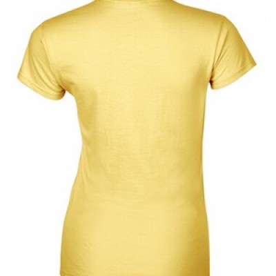 SKT039 light yellow 098 short sleeved women' s round neck collar t-shirt 76000L quick personal printed women' s tee breathable tshirts supplier price side view